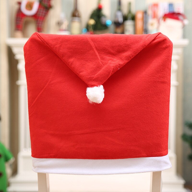 Christmas Santa Hat Chair Covers Set Of 2 Festive Holiday Decor
