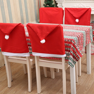 Christmas Santa Hat Chair Covers Set Of 2 Festive Holiday Decor