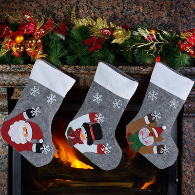 Christmas Stockings With LED Lights Snowman Santa Elk Bear Designs