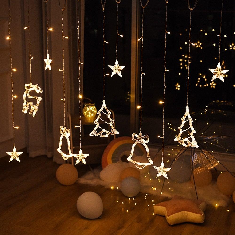 Christmas String Lights LED Star Curtain Fairy Lights Decoration