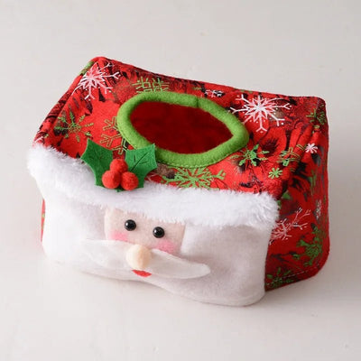 Christmas Tissue Box Santa Claus Snowman Holiday Home Decor