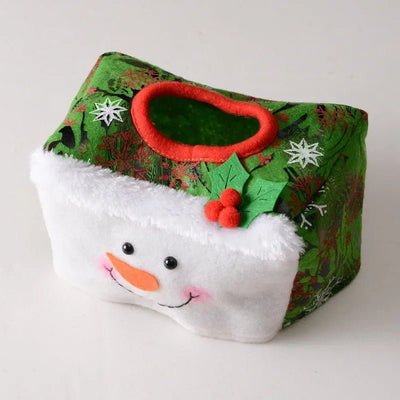 Christmas Tissue Box Santa Claus Snowman Holiday Home Decor
