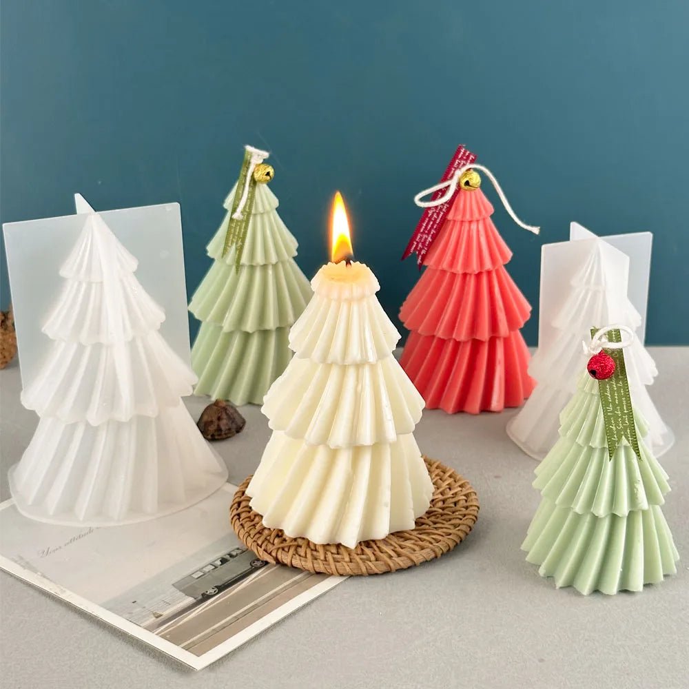 Christmas Tree Candle Mold 3D Silicone Kit For Handmade Crafts