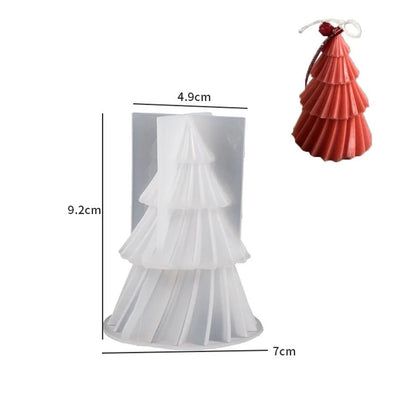 Christmas Tree Candle Mold 3D Silicone Kit For Handmade Crafts