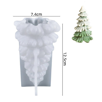 Christmas Tree Candle Mold 3D Silicone Kit For Handmade Crafts