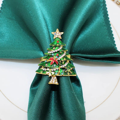 Christmas Tree Metal Napkin Rings For Festive Dinners And Weddings