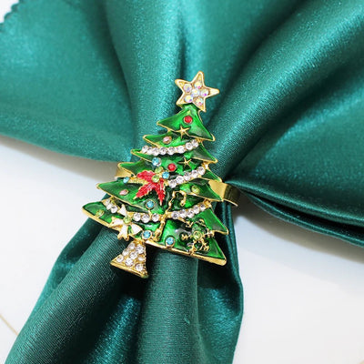 Christmas Tree Metal Napkin Rings For Festive Dinners And Weddings
