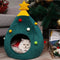 Christmas Tree Pet Bed Cozy Tent For Dogs And Cats Winter Comfort