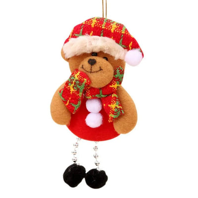 Christmas Tree Plush Ornaments Santa Claus Snowman Holiday Decorations