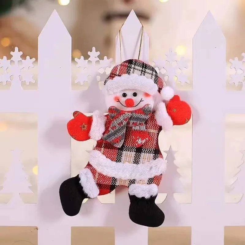 Christmas Tree Plush Ornaments Santa Claus Snowman Holiday Decorations