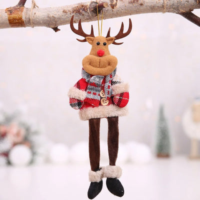 Christmas Tree Plush Ornaments Santa Claus Snowman Holiday Decorations
