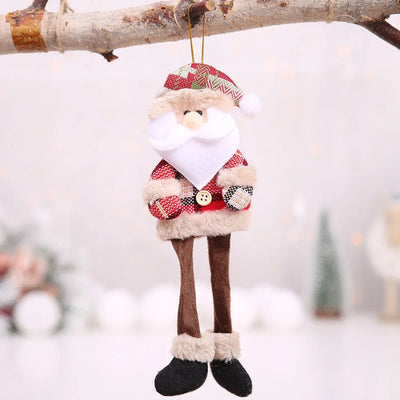Christmas Tree Plush Ornaments Santa Claus Snowman Holiday Decorations