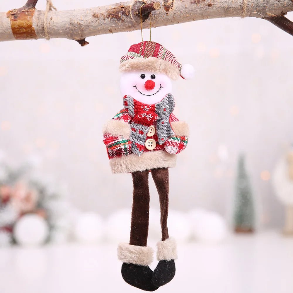 Christmas Tree Plush Ornaments Santa Claus Snowman Holiday Decorations