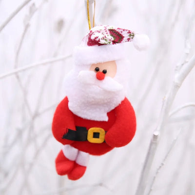 Christmas Tree Plush Ornaments Santa Claus Snowman Holiday Decorations
