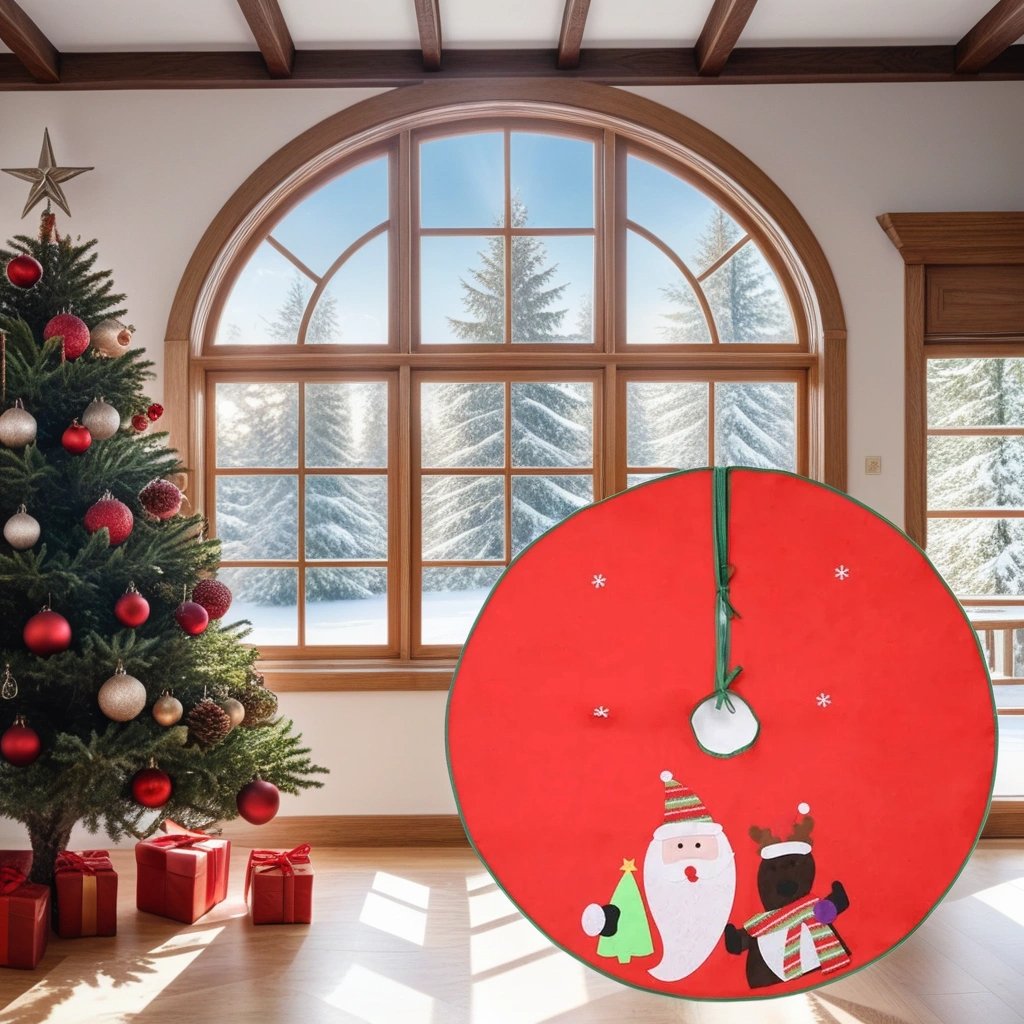 Christmas Tree Skirt Decorative Mat For Indoor And Outdoor Use