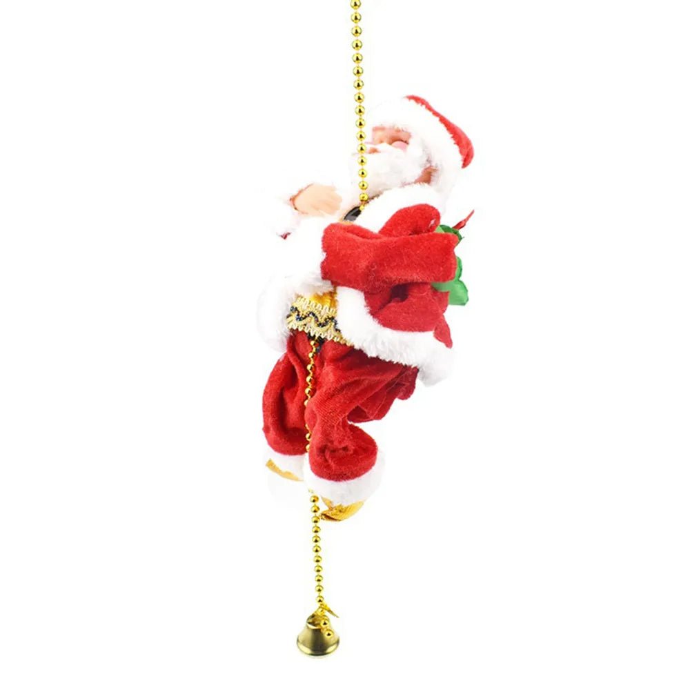 Climbing Santa Claus Christmas Ornament With Light And Music Decor