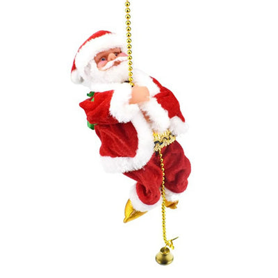 Climbing Santa Claus Christmas Ornament With Light And Music Decor