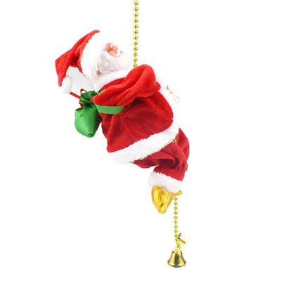 Climbing Santa Claus Christmas Ornament With Light And Music Decor