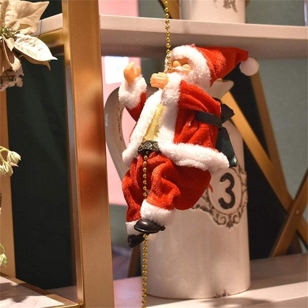 Climbing Santa Claus Christmas Ornament With Light And Music Decor