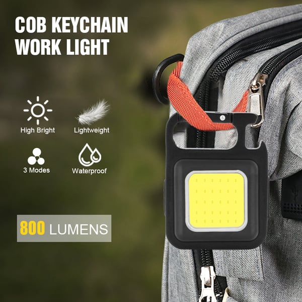COB USB Rechargeable Keychain Work Light Waterproof Magnetic Portable