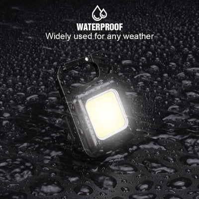 COB USB Rechargeable Keychain Work Light Waterproof Magnetic Portable