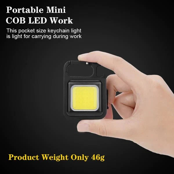 COB USB Rechargeable Keychain Work Light Waterproof Magnetic Portable