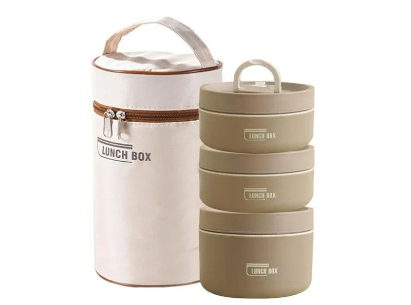 Stackable 4-Tier Bento Lunch Box Stainless Steel With Cutlery Set