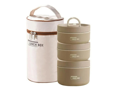 Stackable 4-Tier Bento Lunch Box Stainless Steel With Cutlery Set