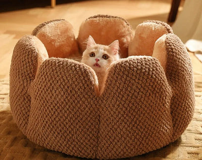 Cactus Petal Cat Bed Soft Cozy Winter Nest For Small Pets