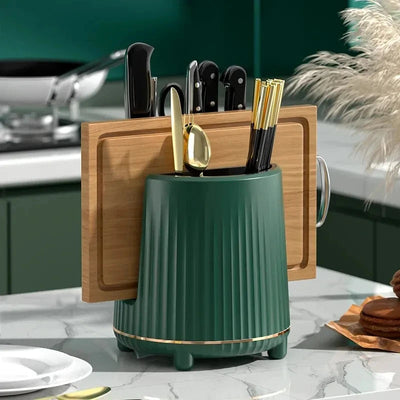 Rotating Knife Holder And Utensil Storage Organizer 360 Degree Spin