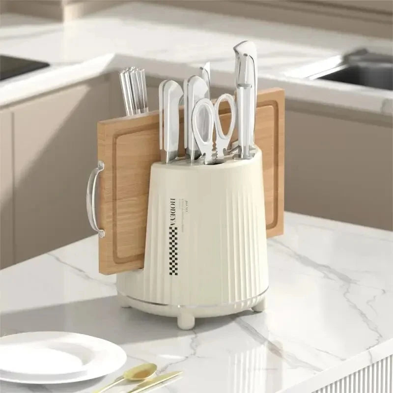 Rotating Knife Holder And Utensil Storage Organizer 360 Degree Spin