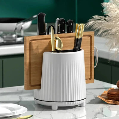 Rotating Knife Holder And Utensil Storage Organizer 360 Degree Spin