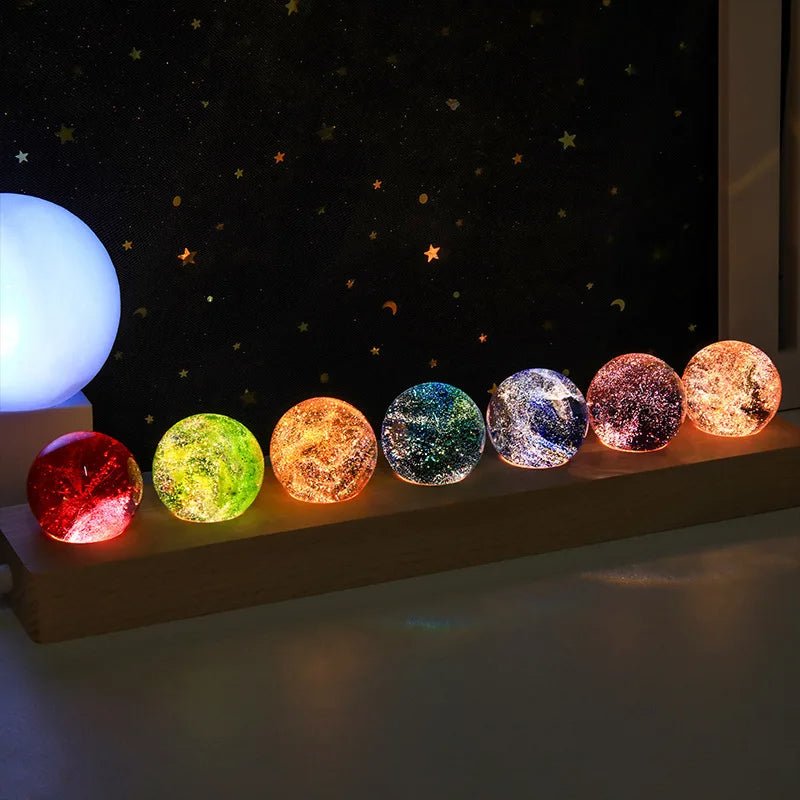 Colorful Crystal Ball 40mm Seven-Star Night Light Magical Décor
