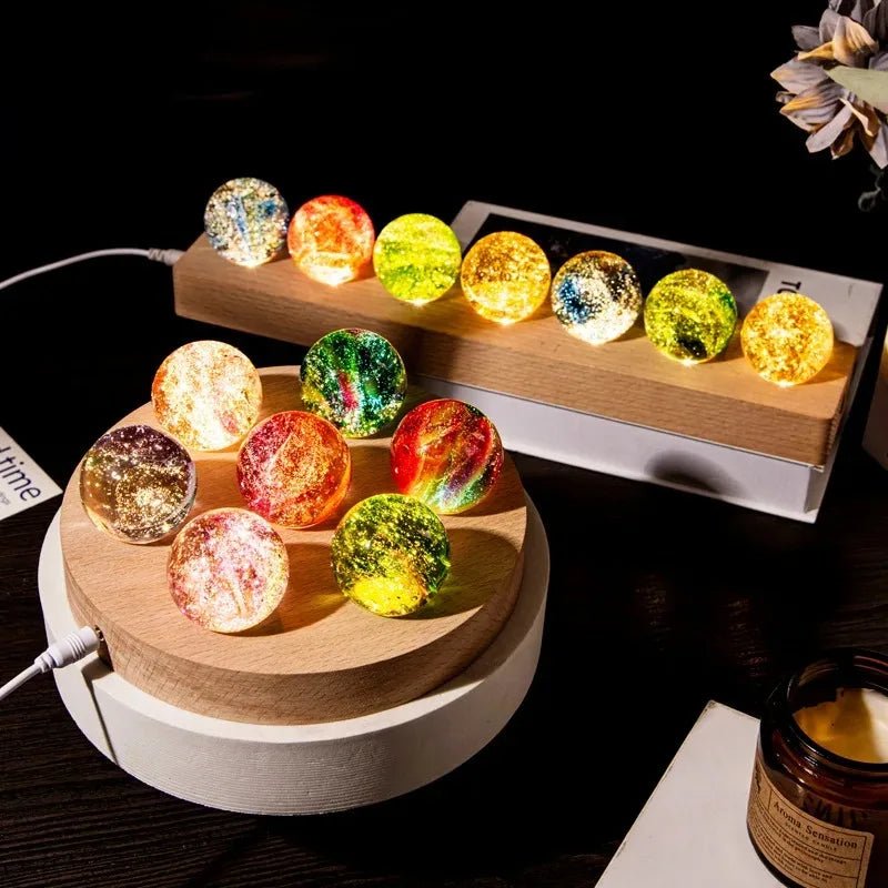 Colorful Crystal Ball 40mm Seven-Star Night Light Magical Décor