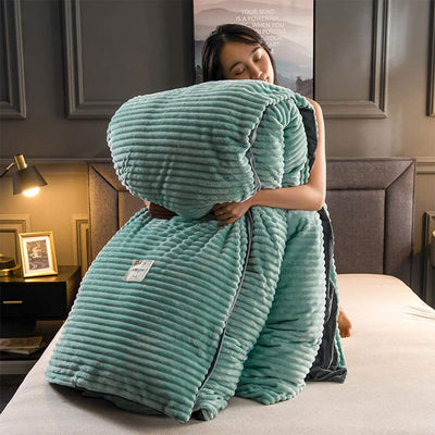 Corduroy Velvet Quilt Set Soft Plush Comfort Bedding Collection