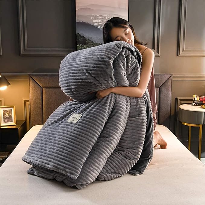 Corduroy Velvet Quilt Set Soft Plush Comfort Bedding Collection