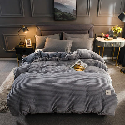 Corduroy Velvet Quilt Set Soft Plush Comfort Bedding Collection