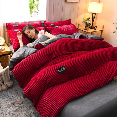 Corduroy Velvet Quilt Set Soft Plush Comfort Bedding Collection