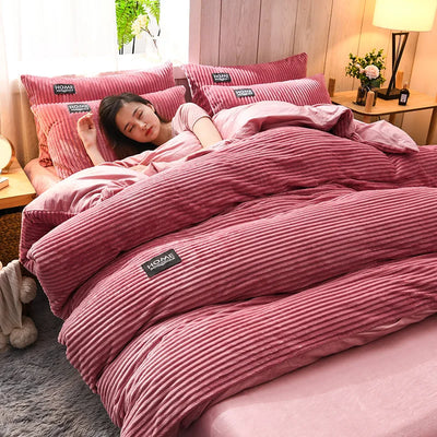 Corduroy Velvet Quilt Set Soft Plush Comfort Bedding Collection