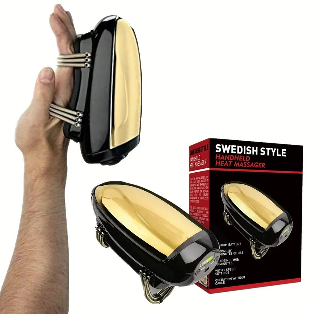 Cordless Handheld Massager USB Rechargeable Metal Heat For Body Neck Face