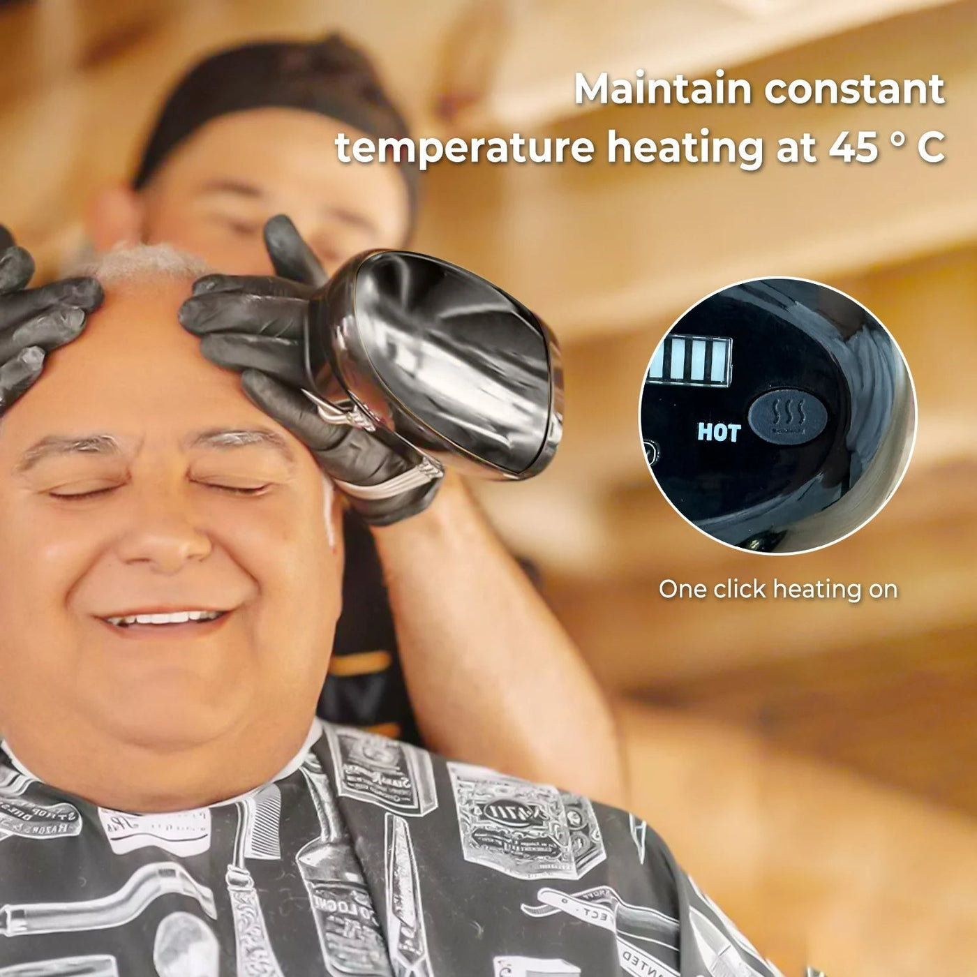 Cordless Handheld Massager USB Rechargeable Metal Heat For Body Neck Face