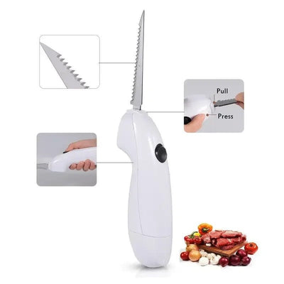 Cordless Rechargeable Electric Knife With Stainless Steel Blades Easy Slice