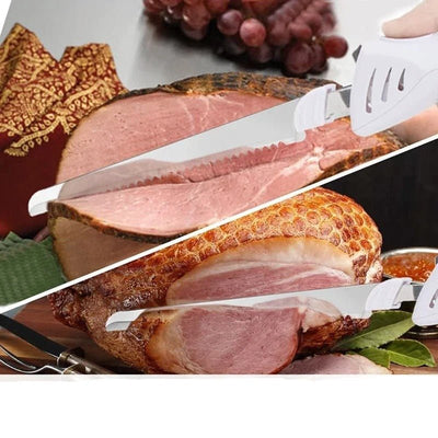 Cordless Rechargeable Electric Knife With Stainless Steel Blades Easy Slice