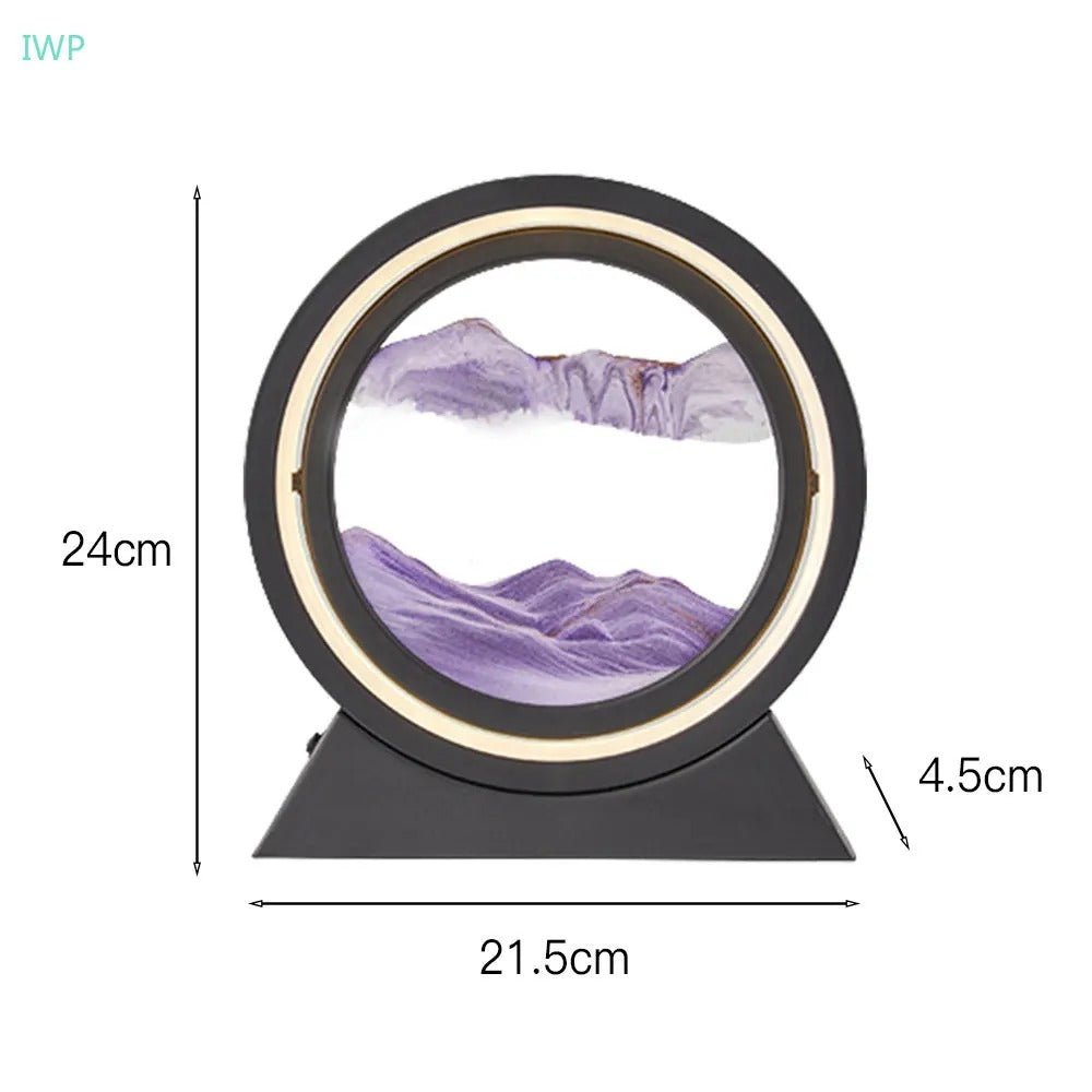 360° Rotating Quicksand Lamp Dynamic Sand Art Light Decor