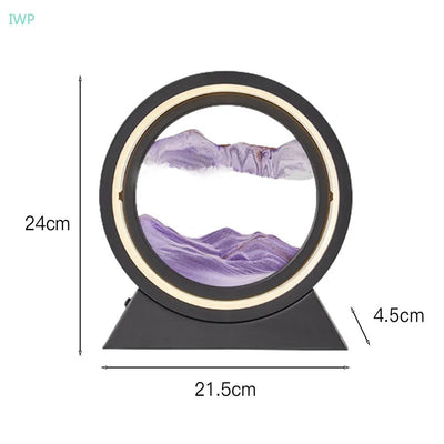 360° Rotating Quicksand Lamp Dynamic Sand Art Light Decor
