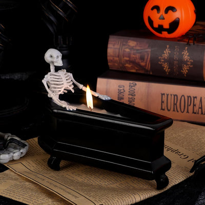 Creative Mini Coffin Skeleton Halloween Candle For Horror Decoration