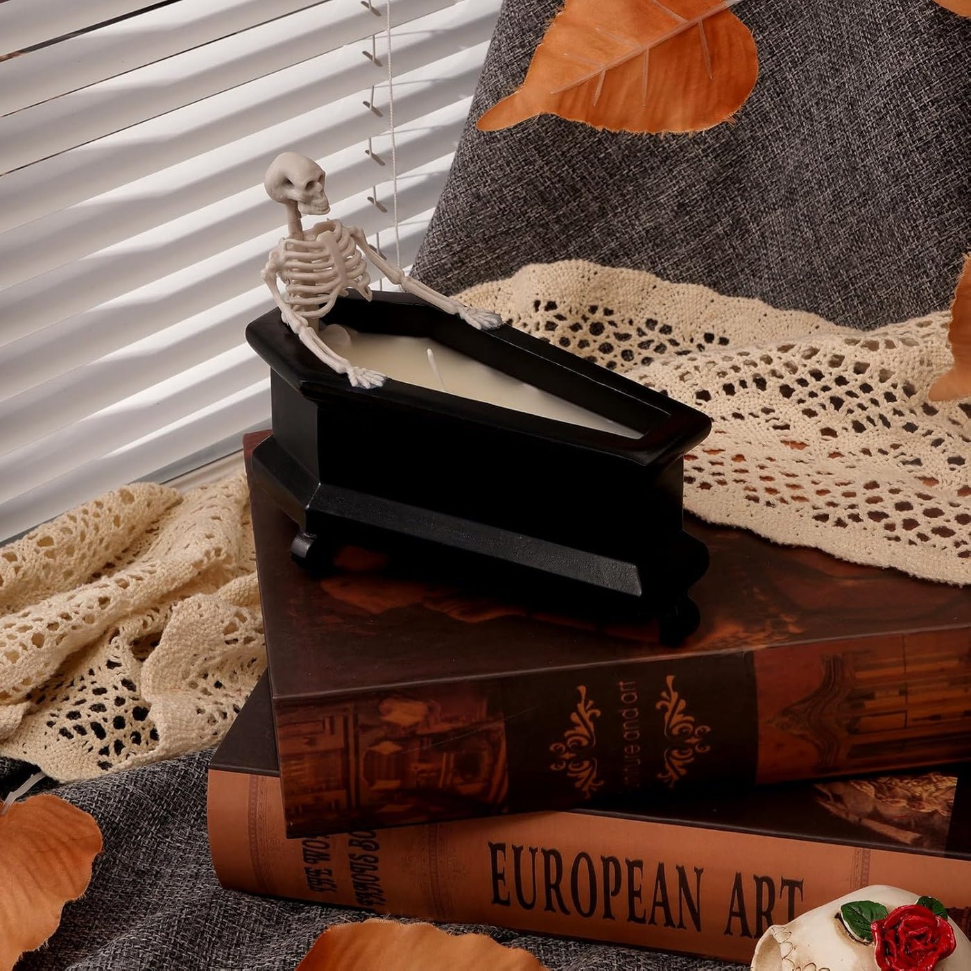 Creative Mini Coffin Skeleton Halloween Candle For Horror Decoration