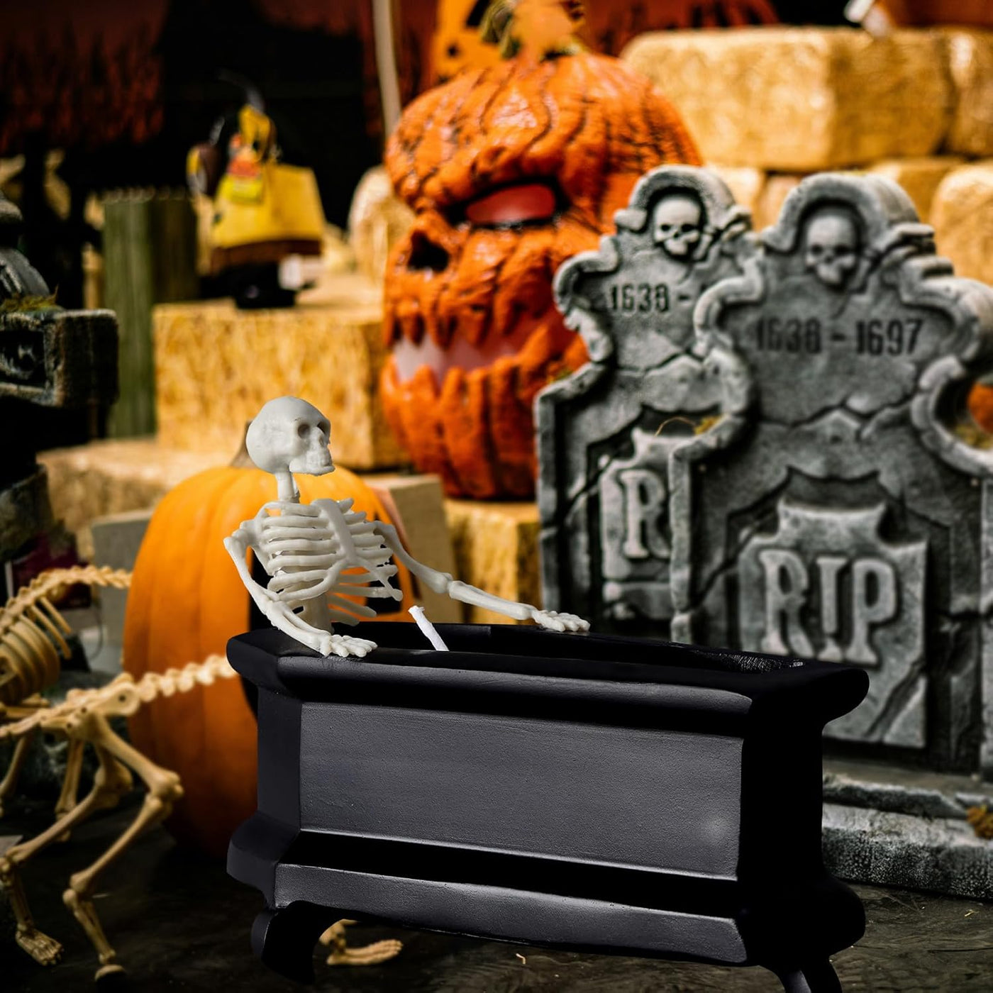 Creative Mini Coffin Skeleton Halloween Candle For Horror Decoration