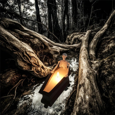 Creative Mini Coffin Skeleton Halloween Candle For Horror Decoration