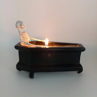 Creative Mini Coffin Skeleton Halloween Candle For Horror Decoration